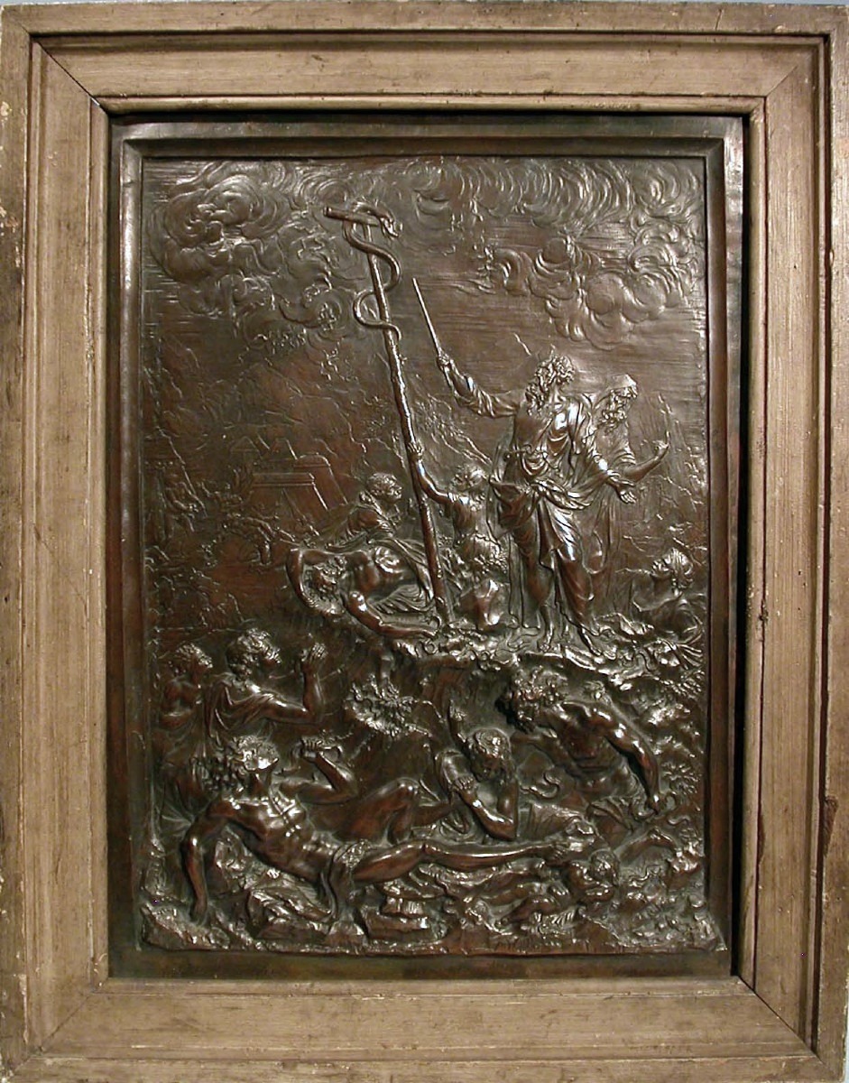 Copper Plaque: Moïse And The Bronze Serpent