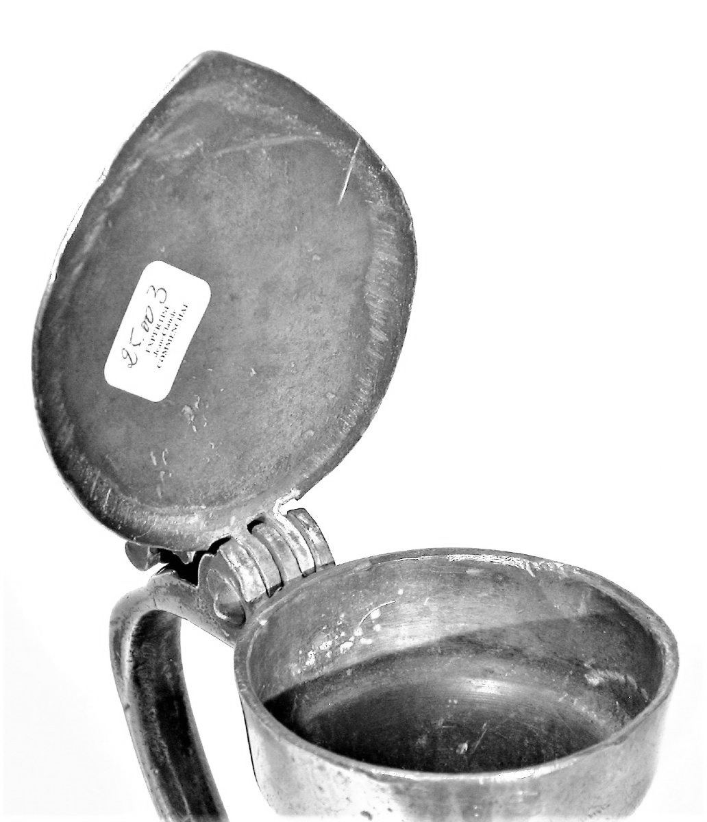 Pewter Wine Pitcher - Paris, 18th Century-photo-3