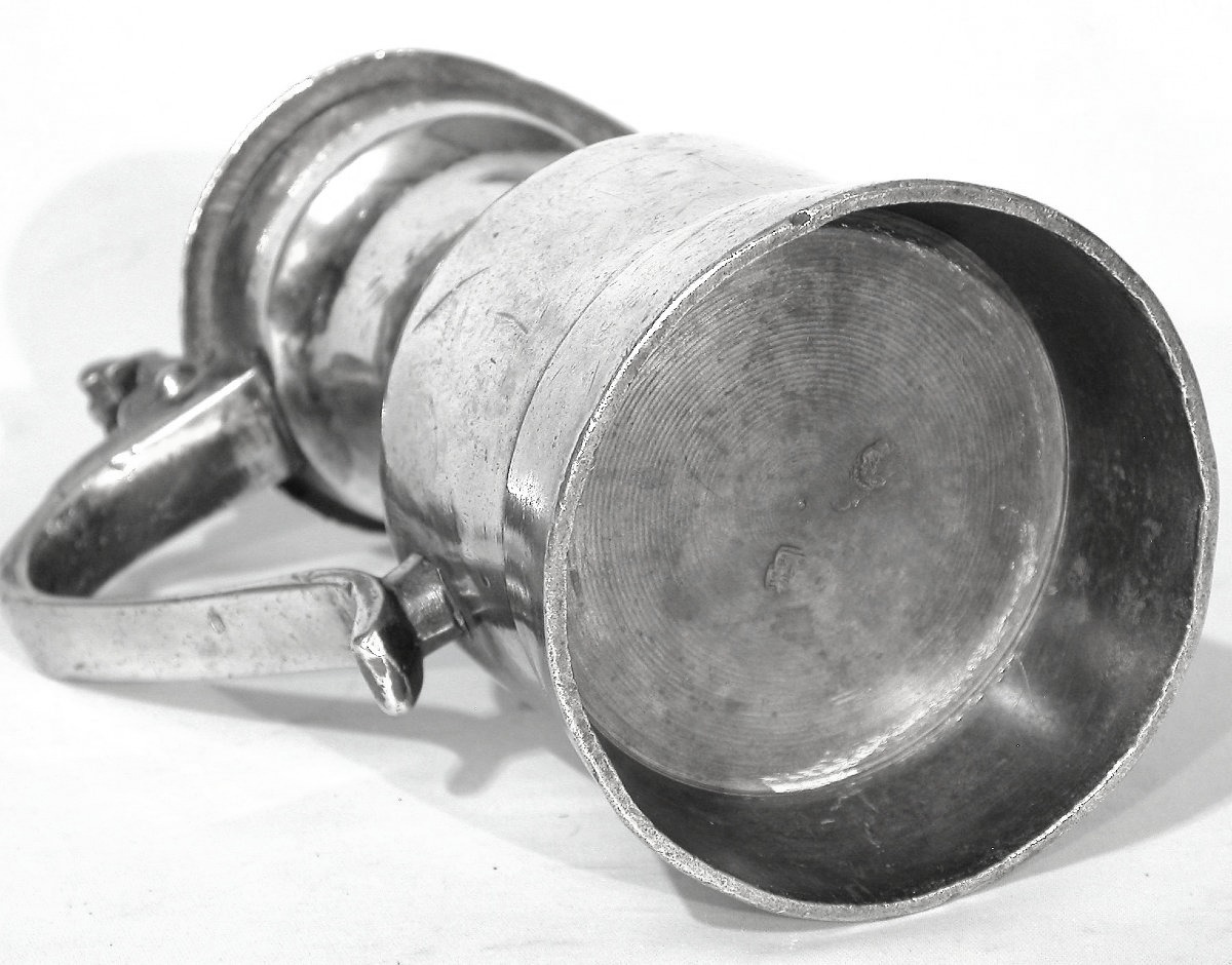 Pewter Wine Pitcher - Paris, 18th Century-photo-4