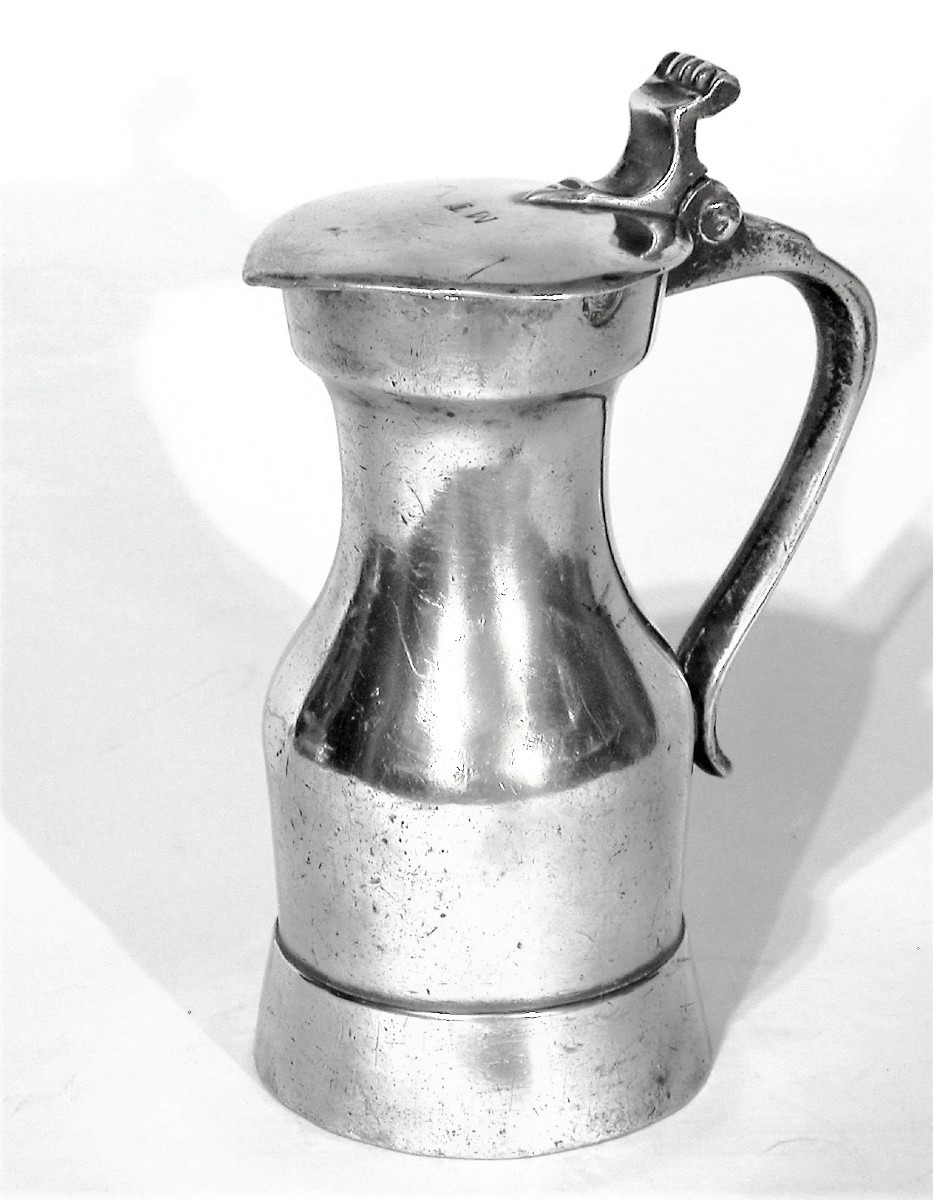 Pewter Wine Pitcher - Paris, 18th Century-photo-3