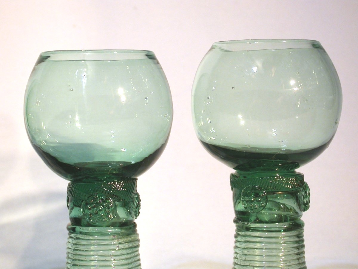 VERRES "RÖMER" - PAYS-BAS ou ALSACE (?), XVIII ème s-photo-4