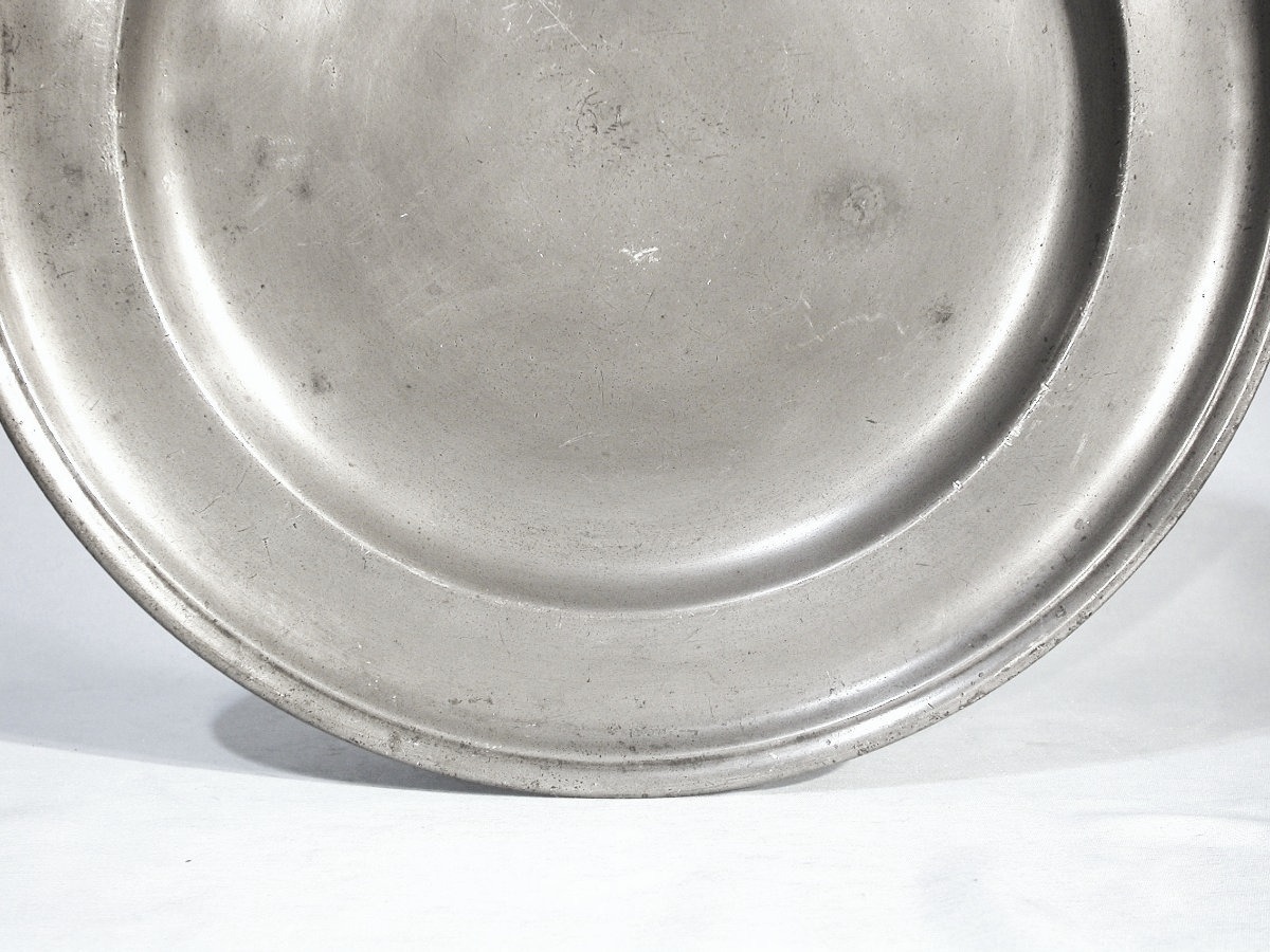 Pewter Dish - Lille, 18th Century-photo-3