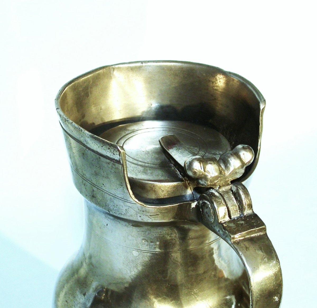 Pewter Wine Pitcher - Orleanais, 18th Century-photo-3