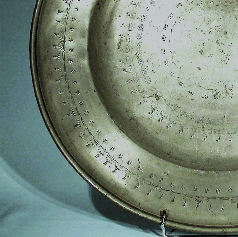 Very Large Pewter Dish - Turin, 18th Century-photo-4