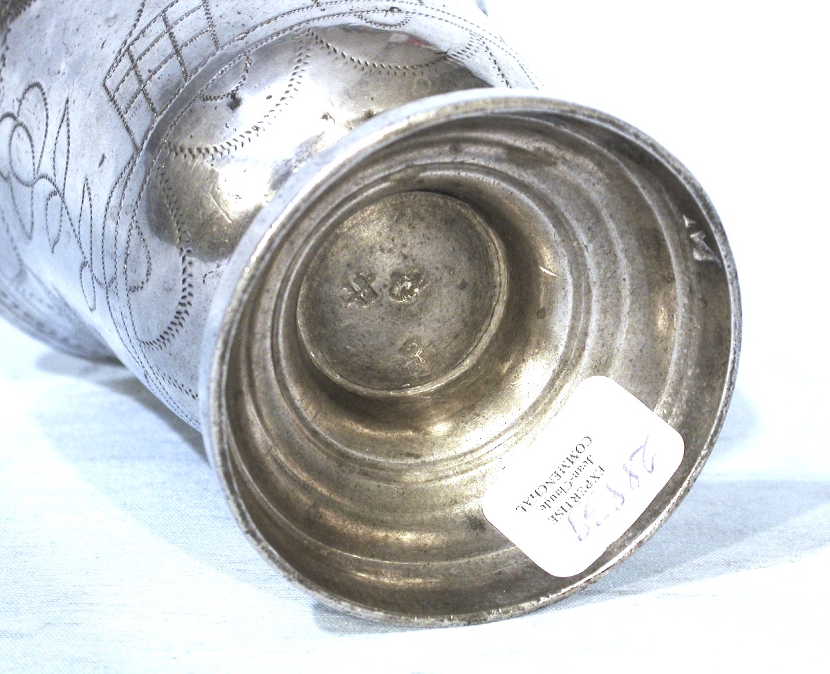 Tin "coconut" Cup - Paris, 18th Century-photo-3