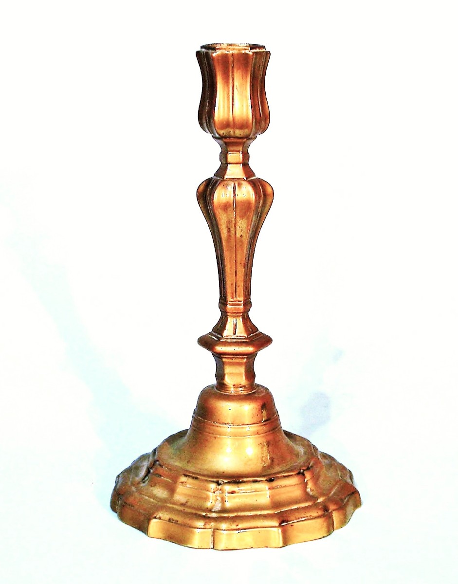 BEAU FLAMBEAU EN BRONZE - FRANCE, XVIII ème s