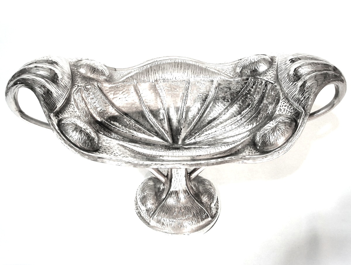 Large "art Deco" Pewter Cup By A. E Chanal-photo-2