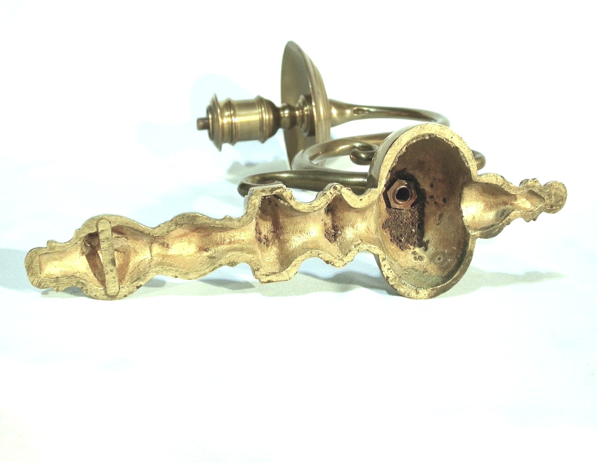 Three Brass Wall Lights-photo-3