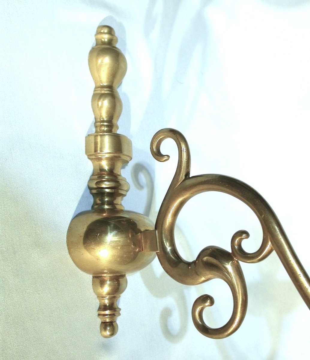 Three Brass Wall Lights-photo-4