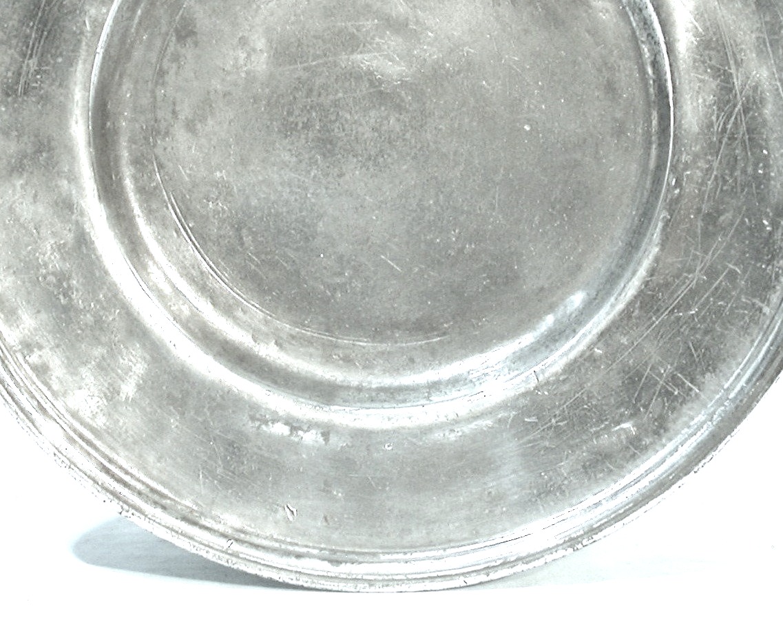 "cardinal" Pewter Dish - Digne-les-bains, 18th Century-photo-2