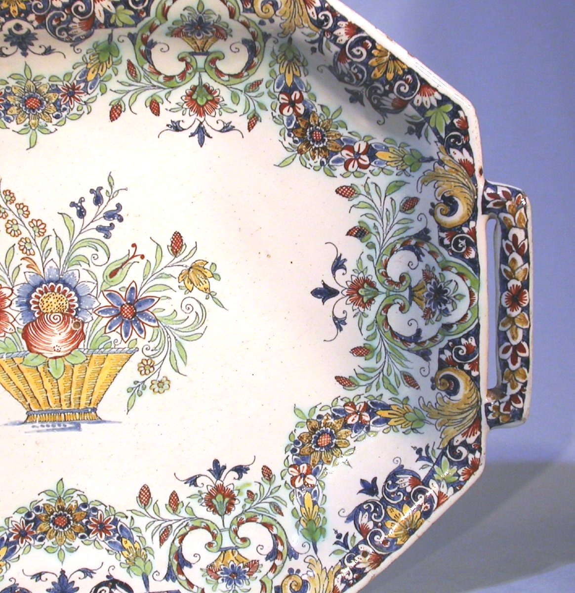 Earthenware Basket - Rouen, Mid-18th Century-photo-1