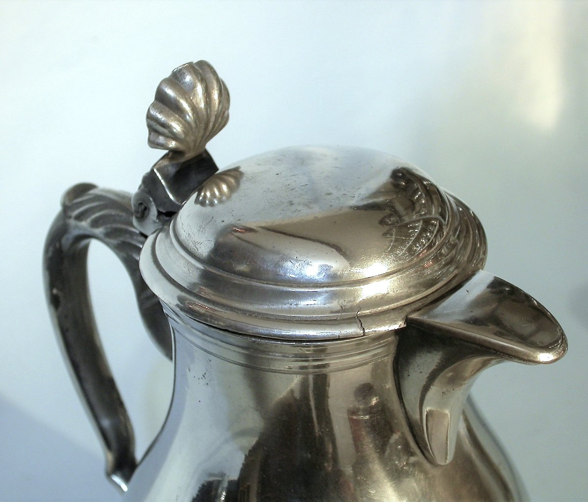 Pewter Wine Pitcher - Brussels, 19th Century-photo-3