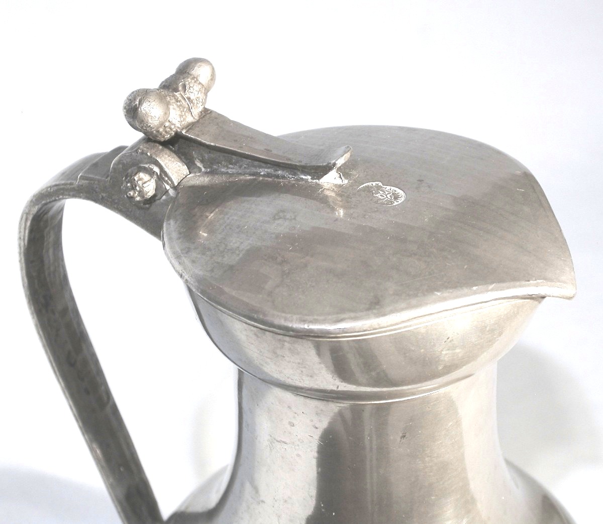 Pewter Wine Pitcher - Le Mans, 19th Century-photo-3
