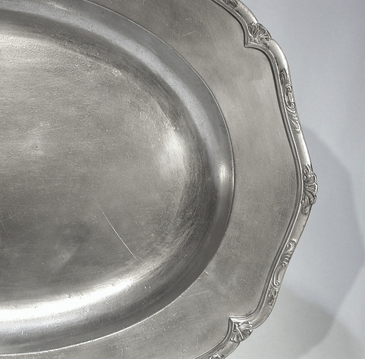 Very Rare Large Pewter Dish - Bergues, 18th Century-photo-4