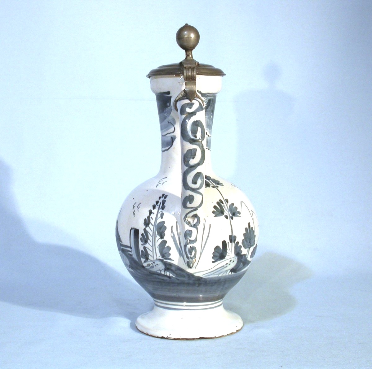 Earthenware Pitcher - Ansbach Or Hanau, 18th Century-photo-3