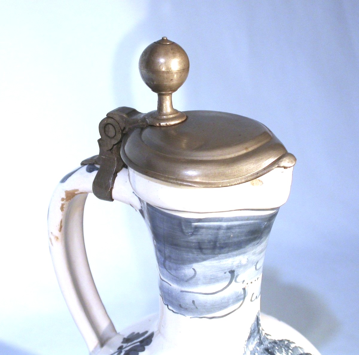 Earthenware Pitcher - Ansbach Or Hanau, 18th Century-photo-4
