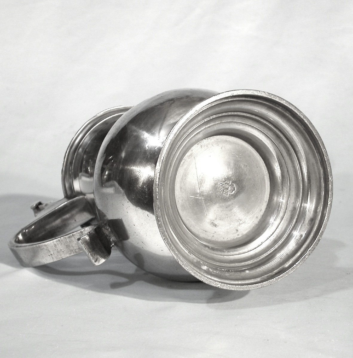 Pewter Oil Jug - Lyon, 19th Century-photo-1