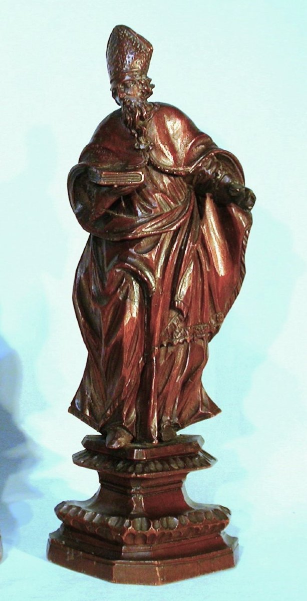 Two Bishops In Carved Wood - Lorraine, Circa 1700 -photo-2