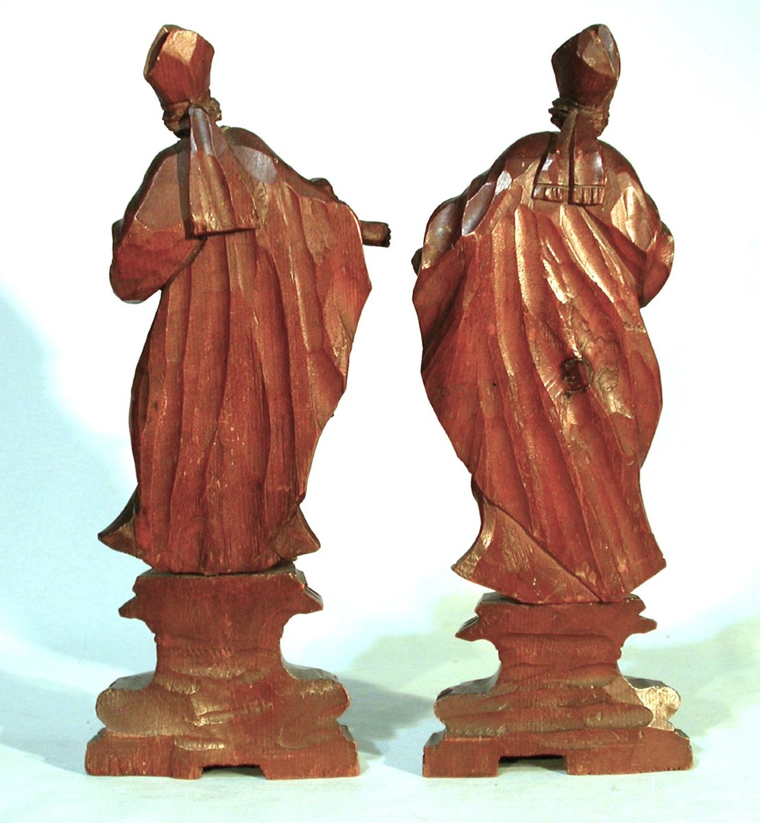 Two Bishops In Carved Wood - Lorraine, Circa 1700 -photo-7