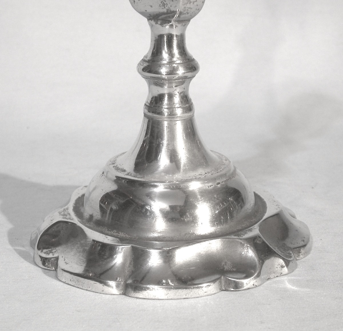 Pair Of Pewter Candlesticks - Netherlands, 18th Century-photo-3