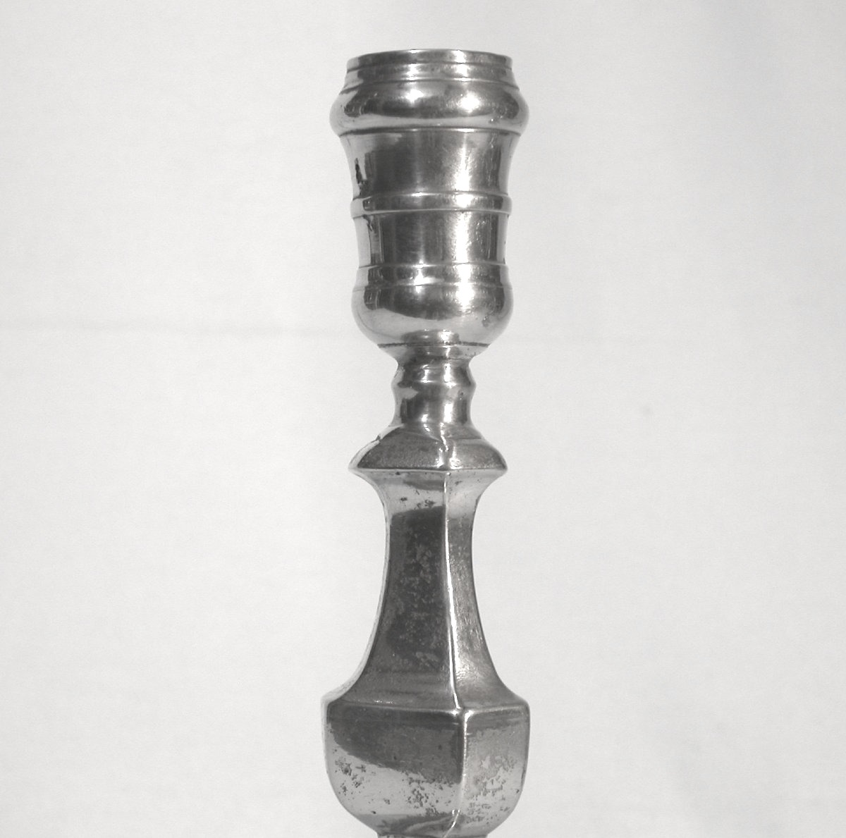 Pair Of Pewter Candlesticks - Netherlands, 18th Century-photo-4