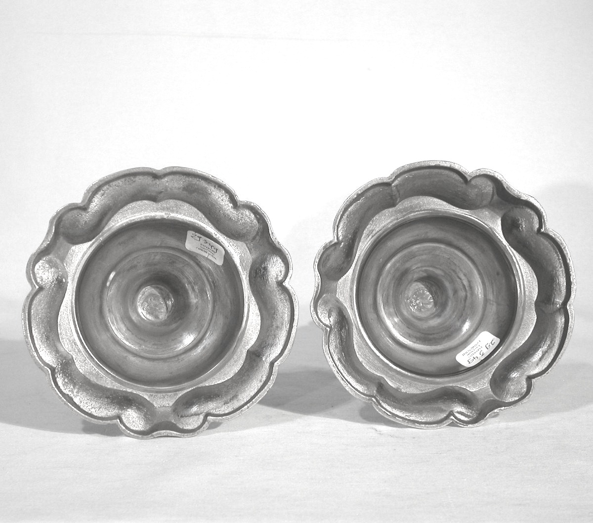Pair Of Pewter Candlesticks - Netherlands, 18th Century-photo-1