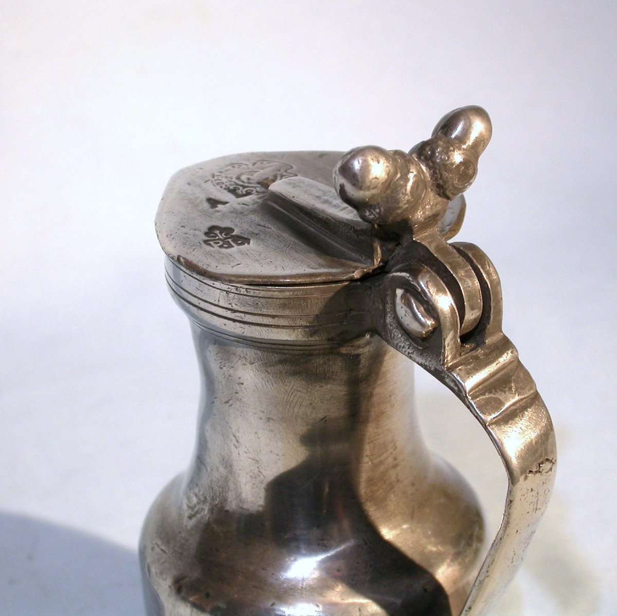 Small Pewter Wine Pitcher - Lisieux (lower Normandy), 18th Century-photo-4