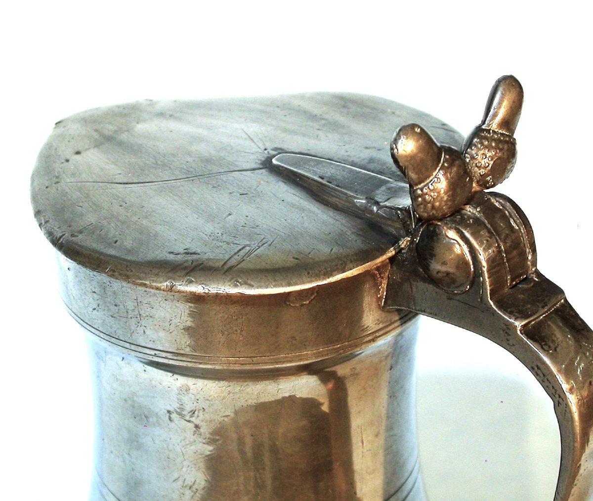 Pewter Wine Pitcher - Avranches, 19th Century-photo-3