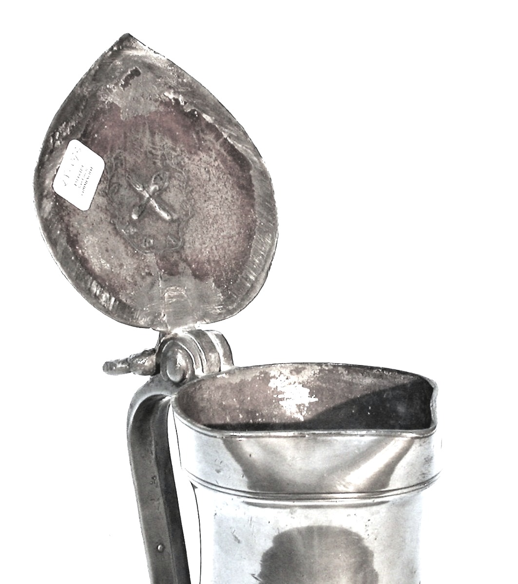 Pewter Wine Pitcher - Avranches, 19th Century-photo-4