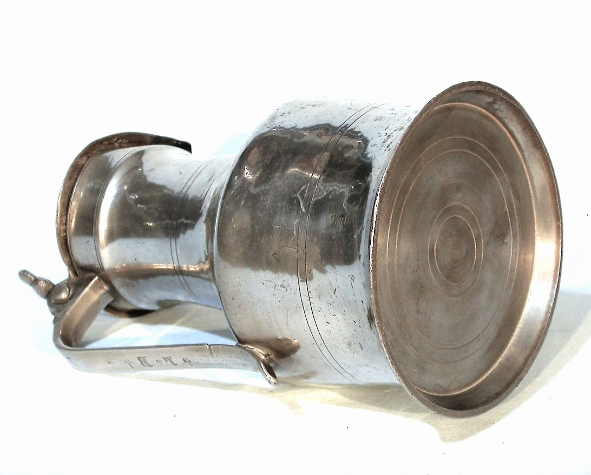 Pewter Wine Pitcher - Avranches, 19th Century-photo-1