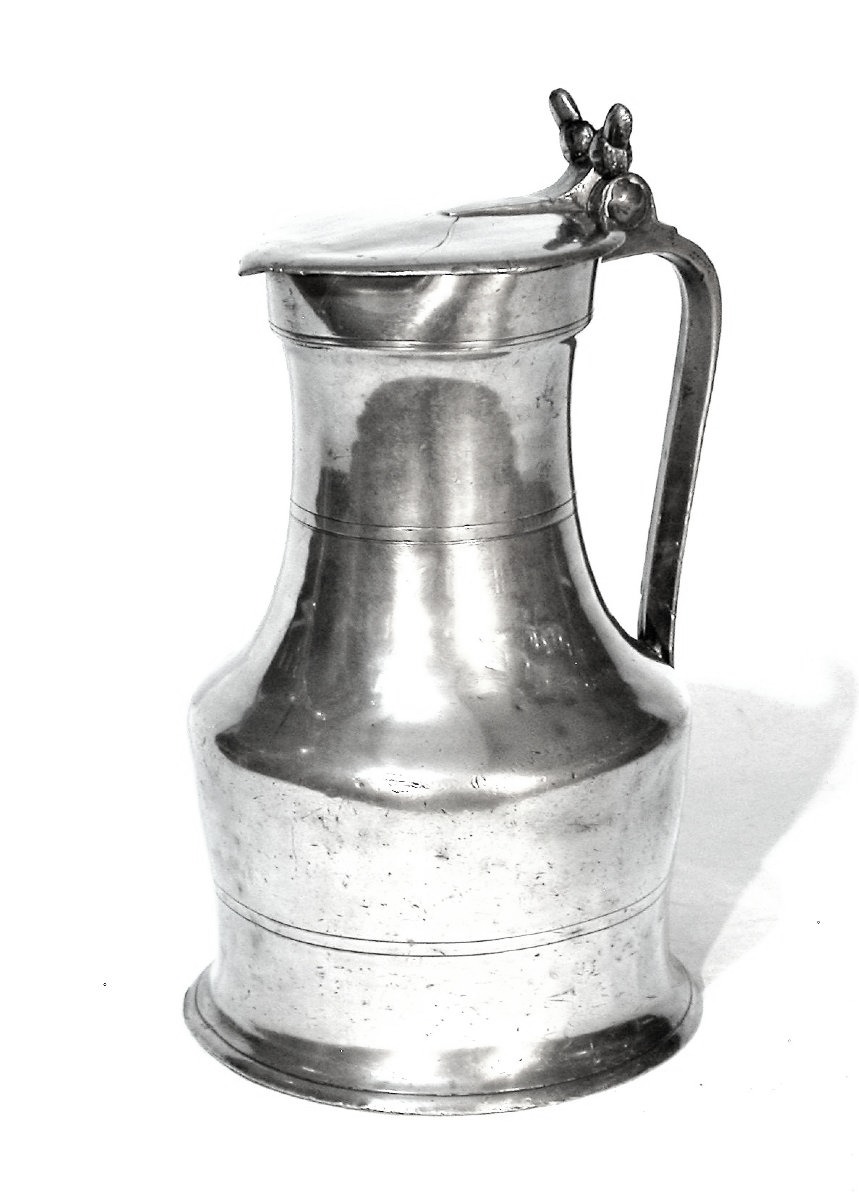 Pewter Wine Pitcher - Avranches, 19th Century-photo-3