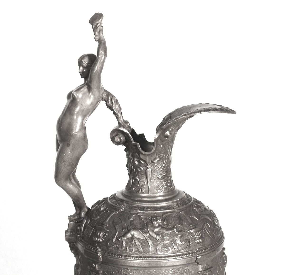 CÉLÈBRE ENSEMBLE AIGUIÈRE ET BASSIN "ART NOUVEAU" EN ÉTAIN DE JULES BRATEAU-photo-4