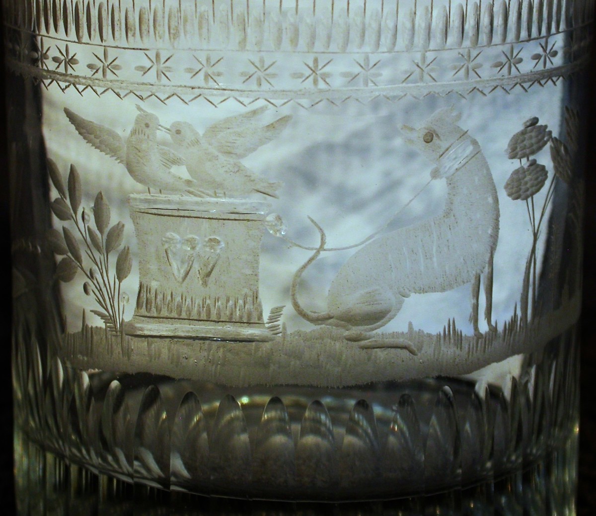 Engraved Glass Cup - England (?) - 1820