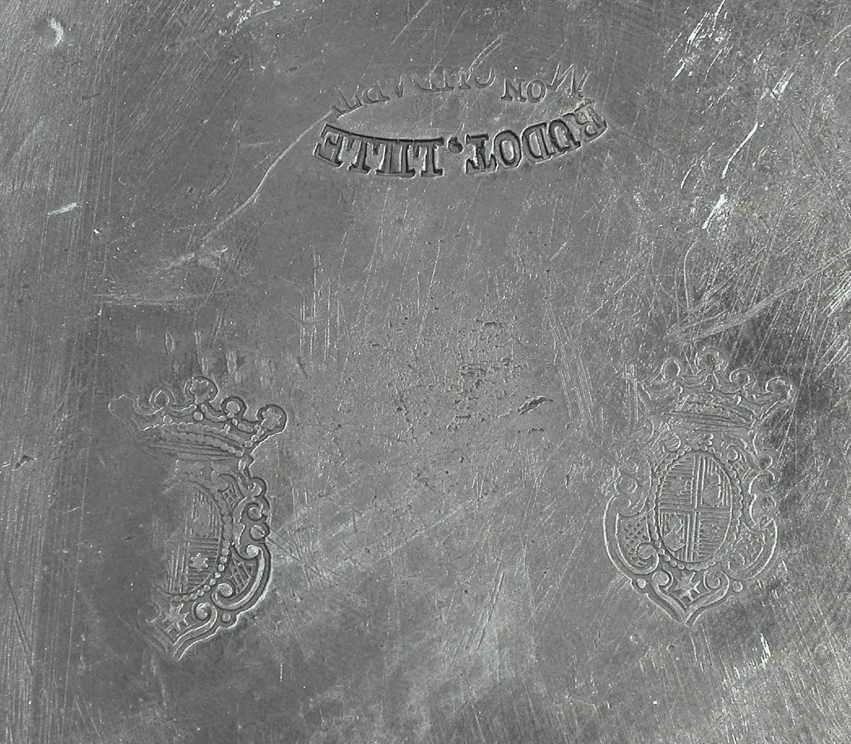 Dedication Plate In Pewter - Lille, 19th Century-photo-1