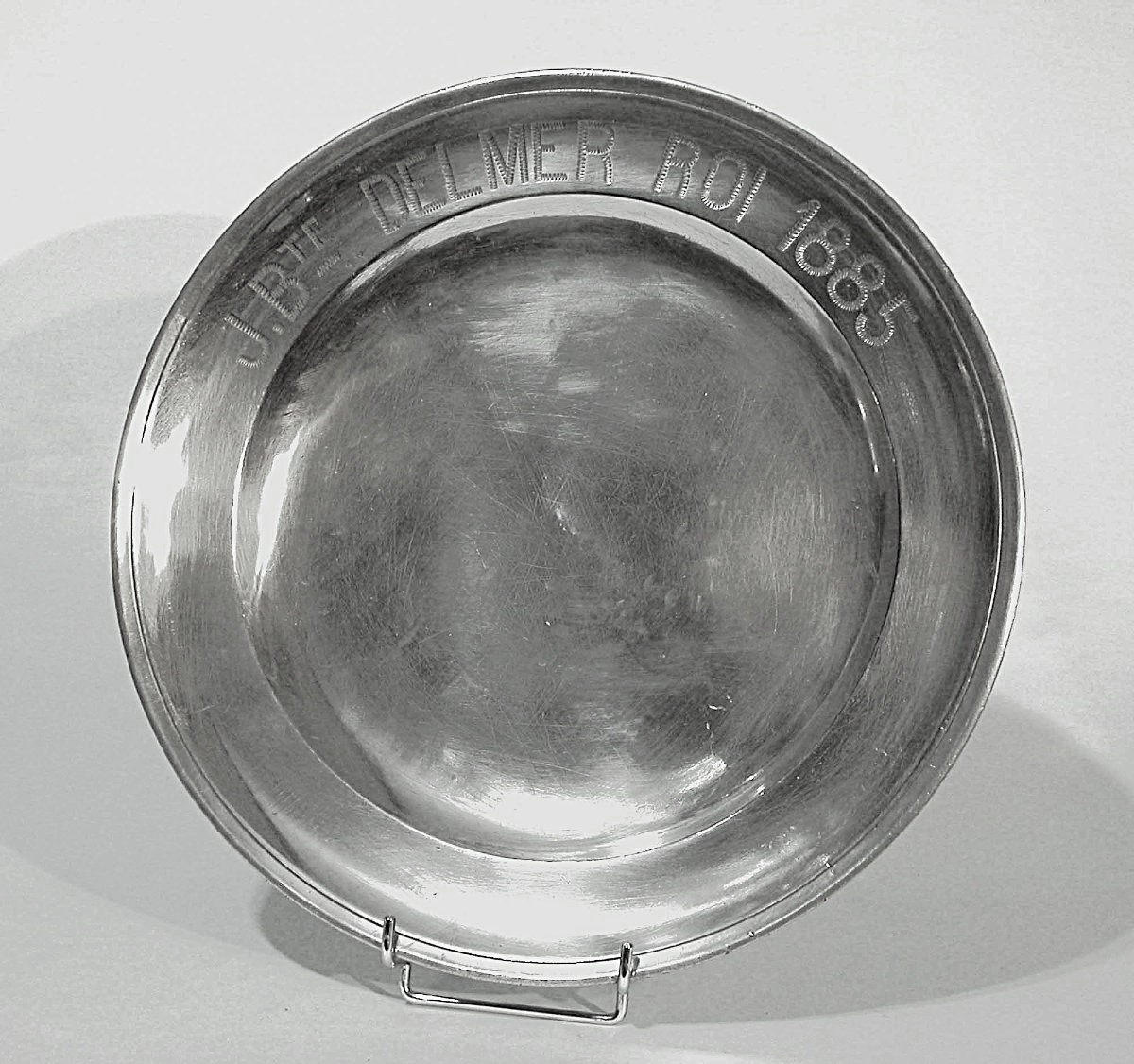 Dedication Plate In Pewter - Lille, 19th Century-photo-2