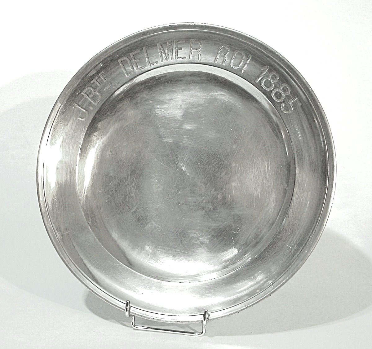 Dedication Plate In Pewter - Lille, 19th Century
