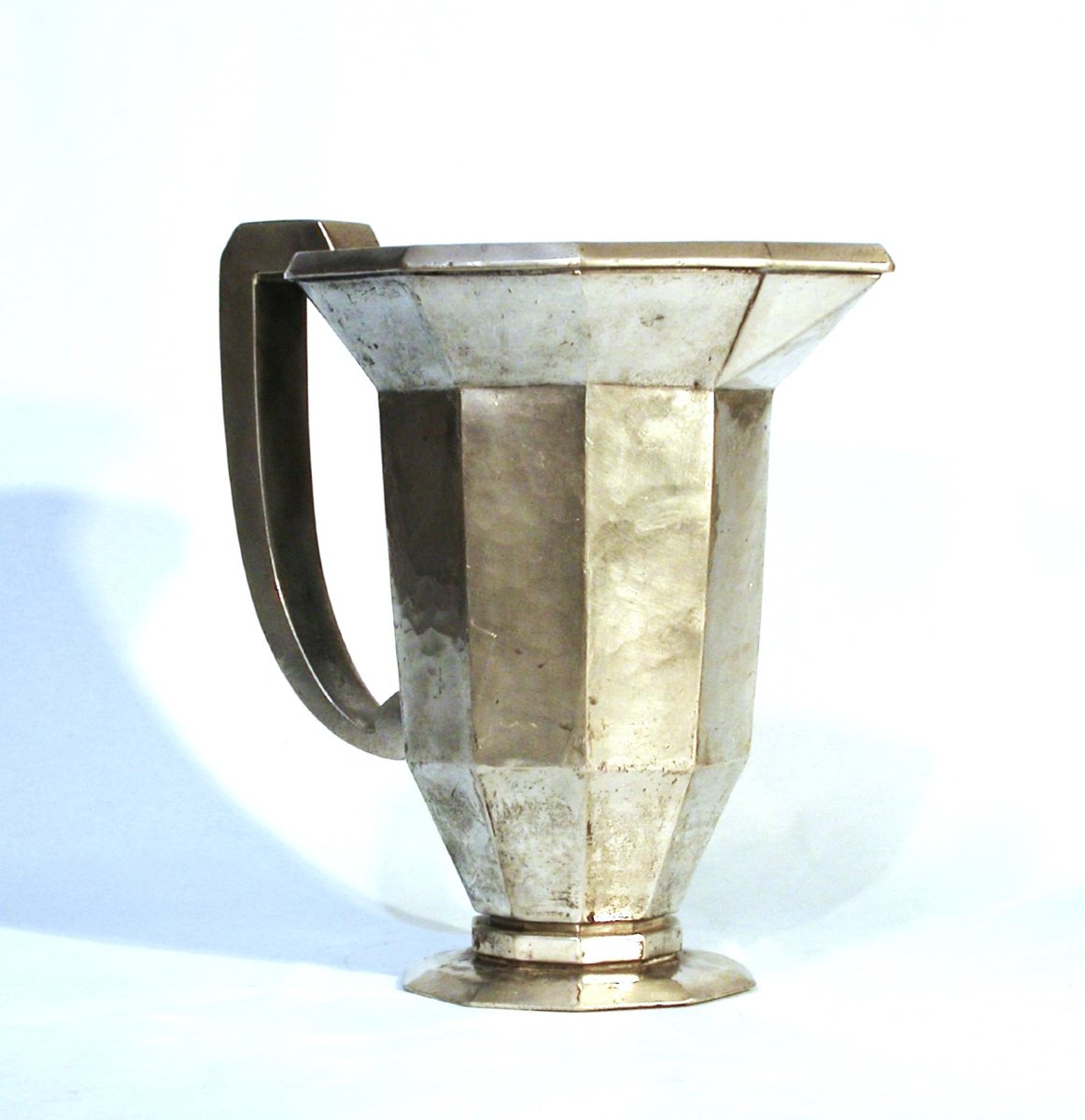 Rare "art Deco" Pewter Ewer By Maurice Daurat-photo-2