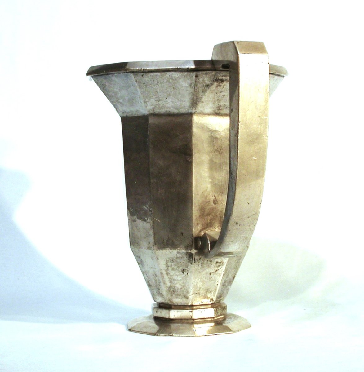 Rare "art Deco" Pewter Ewer By Maurice Daurat-photo-3