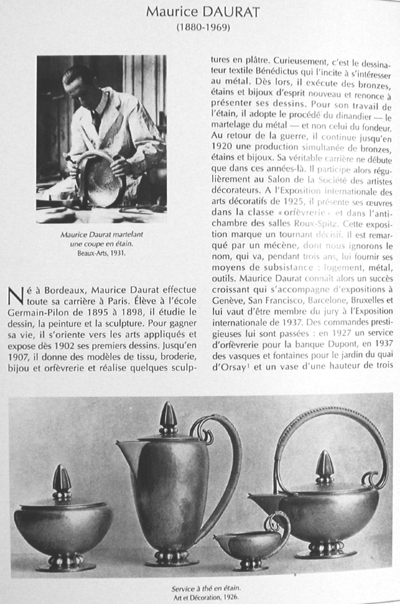 RARE AIGUIÈRE "ART DÉCO" EN ÉTAIN DE MAURICE DAURAT-photo-4
