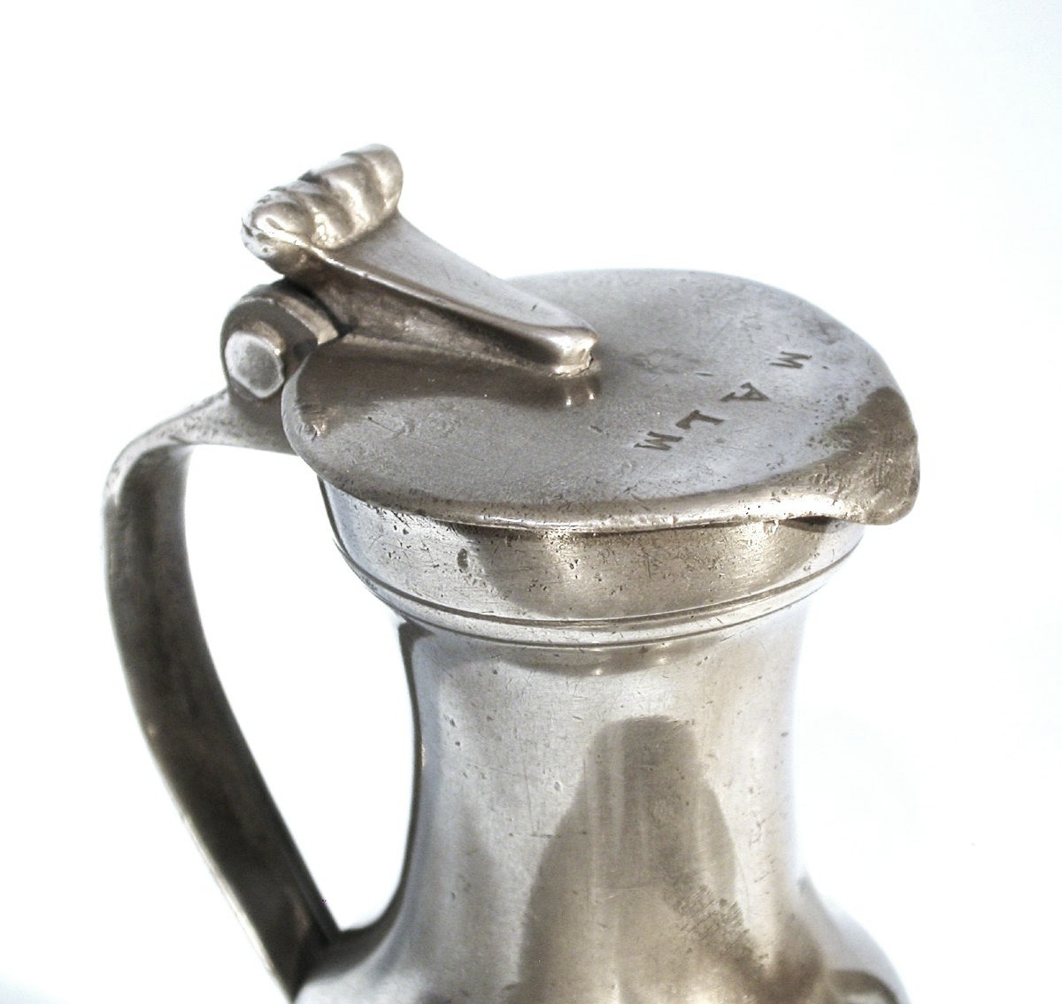 Pewter Wine Pitcher - Dieppe, 18th Century-photo-3