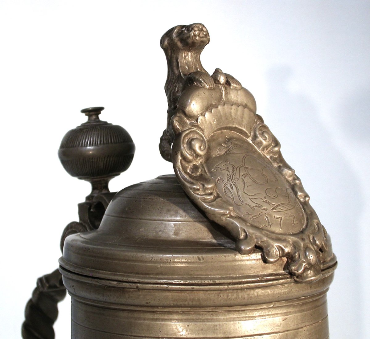 Very Large Pewter Corporate Mug - Bamberg (germany), 17th Century-photo-2