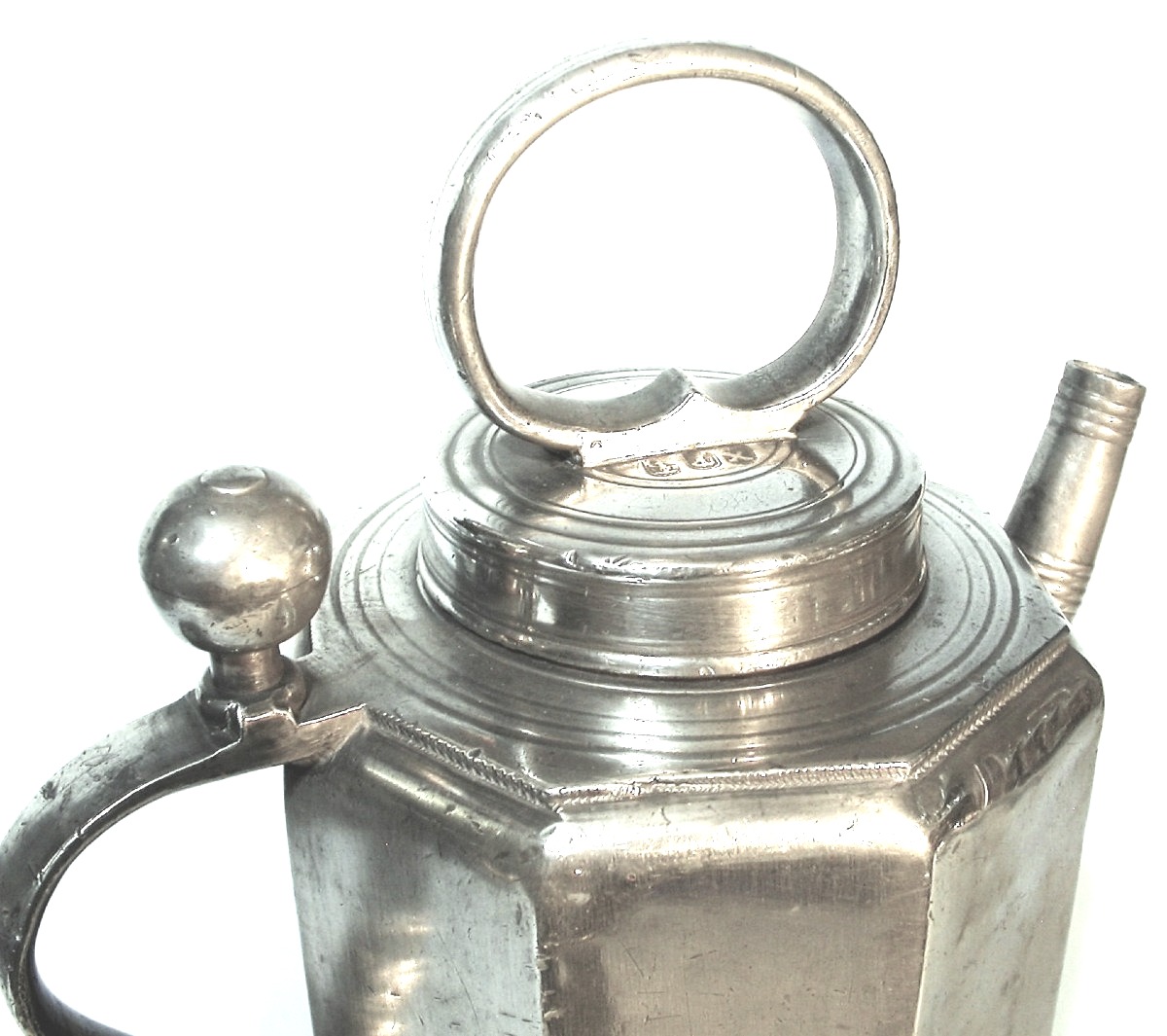 “schraubflasche” In Pewter - Rochlitz (saxon), 18th Century-photo-2