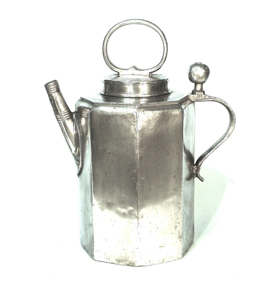 “schraubflasche” In Pewter - Rochlitz (saxon), 18th Century-photo-1
