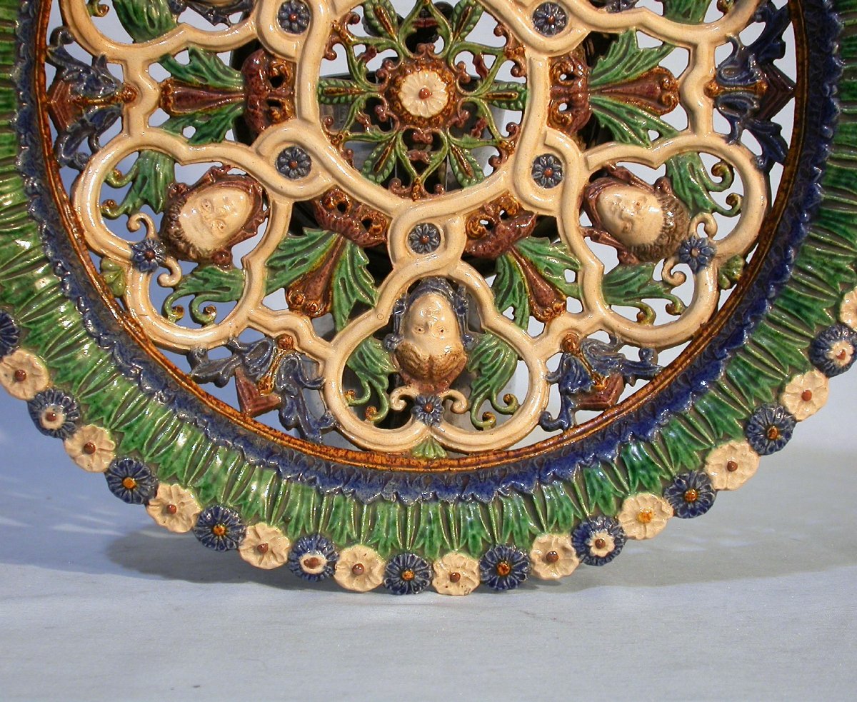COUPE EN TERRE VERNISSÉE DE GEORGES PULL D'APRÈS BERNARD PALISSY-photo-4
