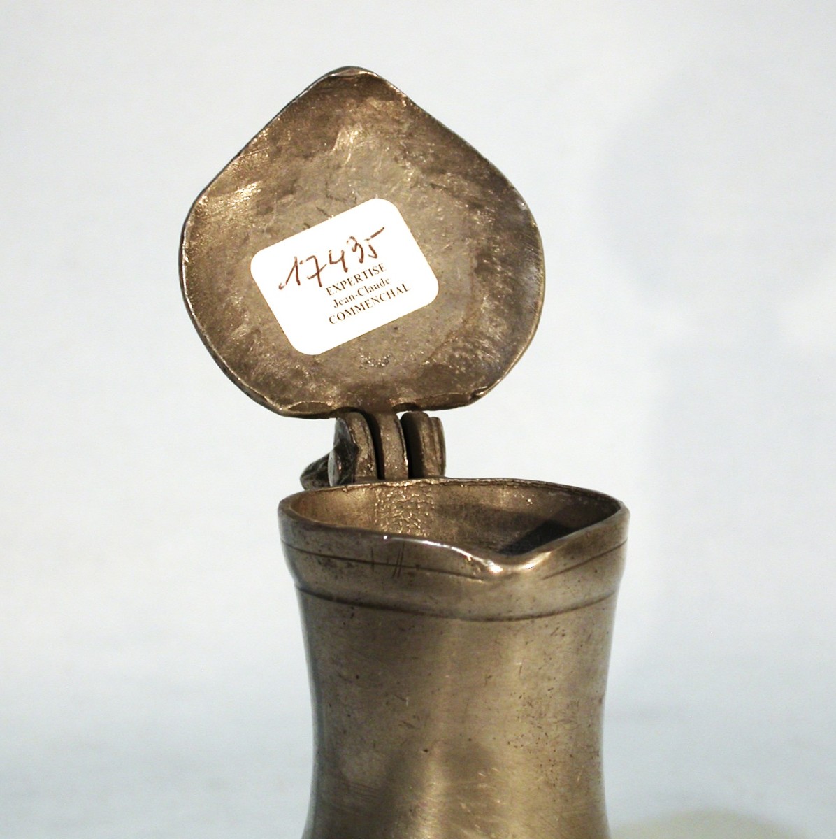 RARE TRÈS  PETIT PICHET À ALCOOL EN ÉTAIN  - CAEN, XVIII ème s-photo-4