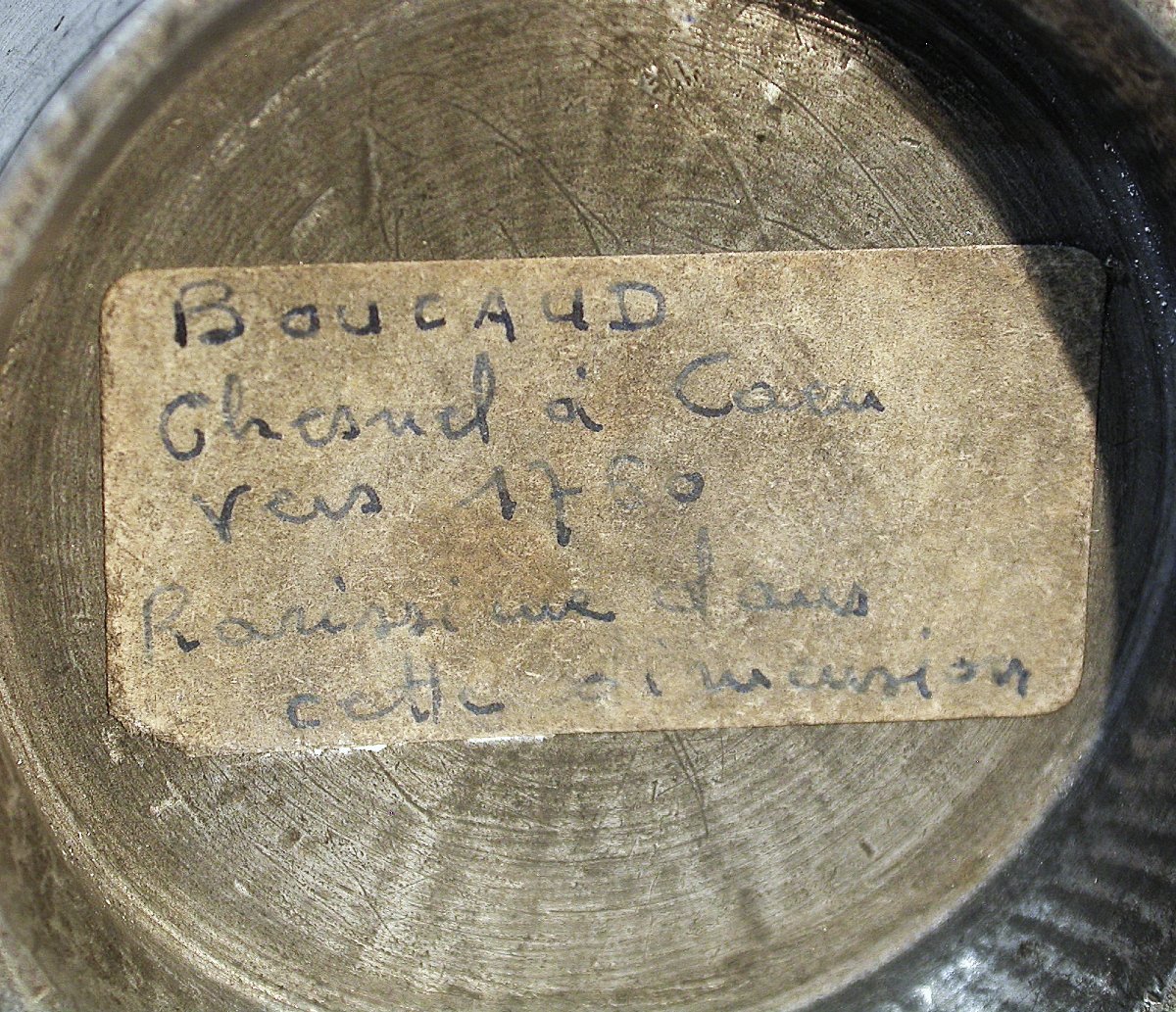 RARE TRÈS  PETIT PICHET À ALCOOL EN ÉTAIN  - CAEN, XVIII ème s-photo-2