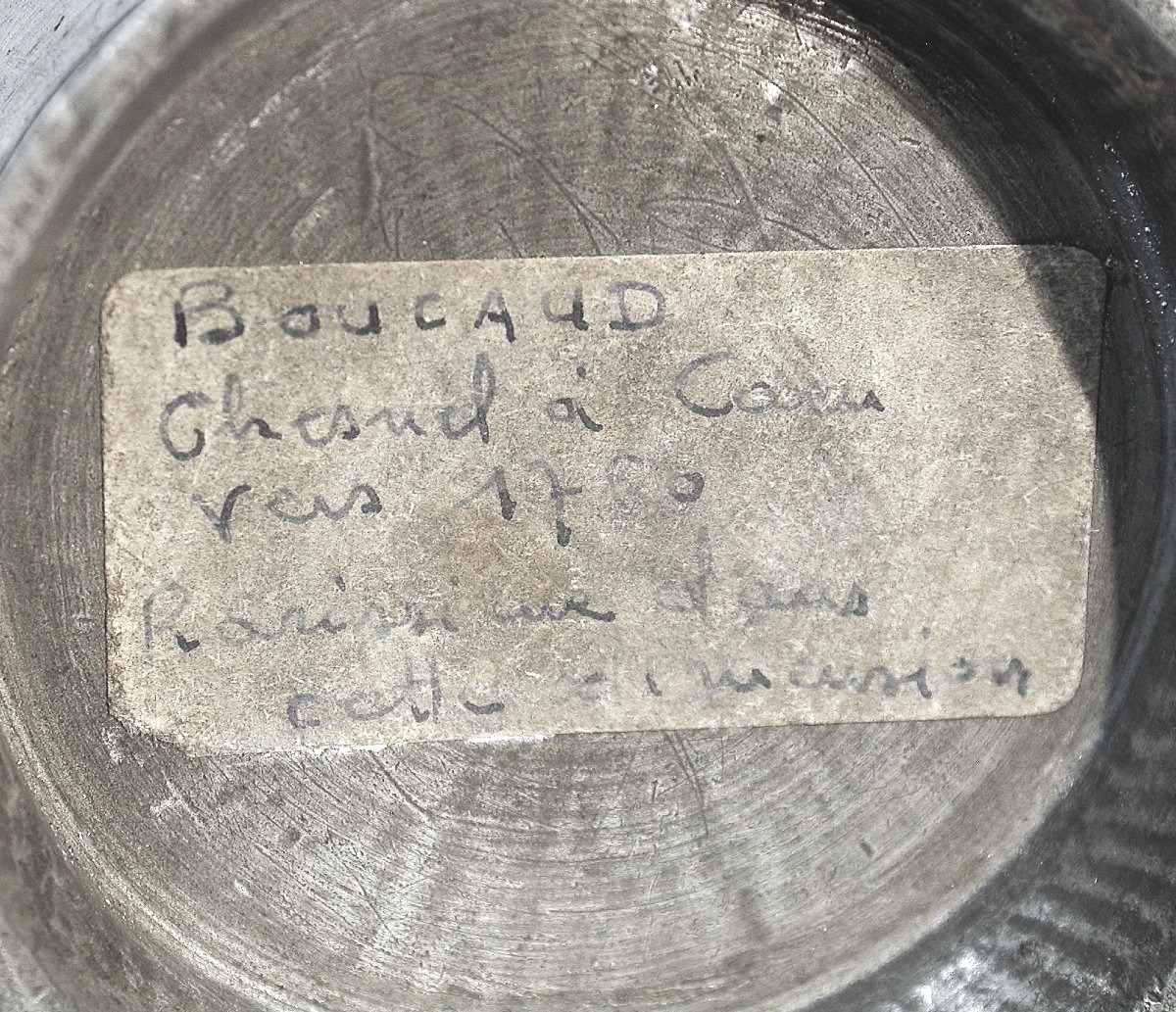 RARE TRÈS  PETIT PICHET À ALCOOL EN ÉTAIN  - CAEN, XVIII ème s-photo-2