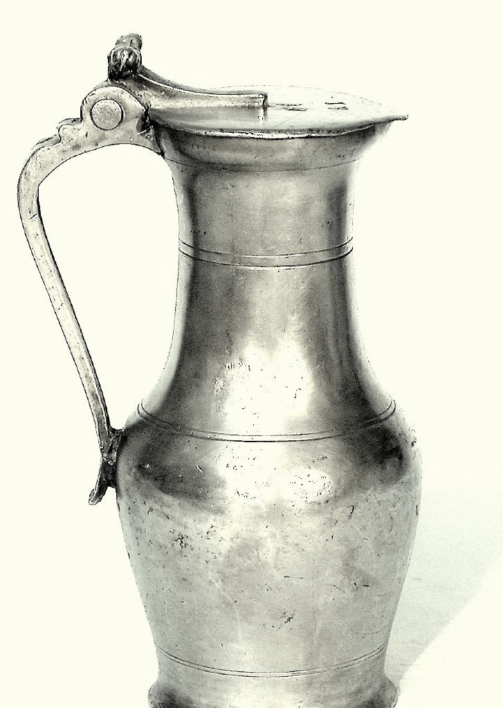 Pewter Wine Pitcher - Essoyes, 18th Century-photo-1