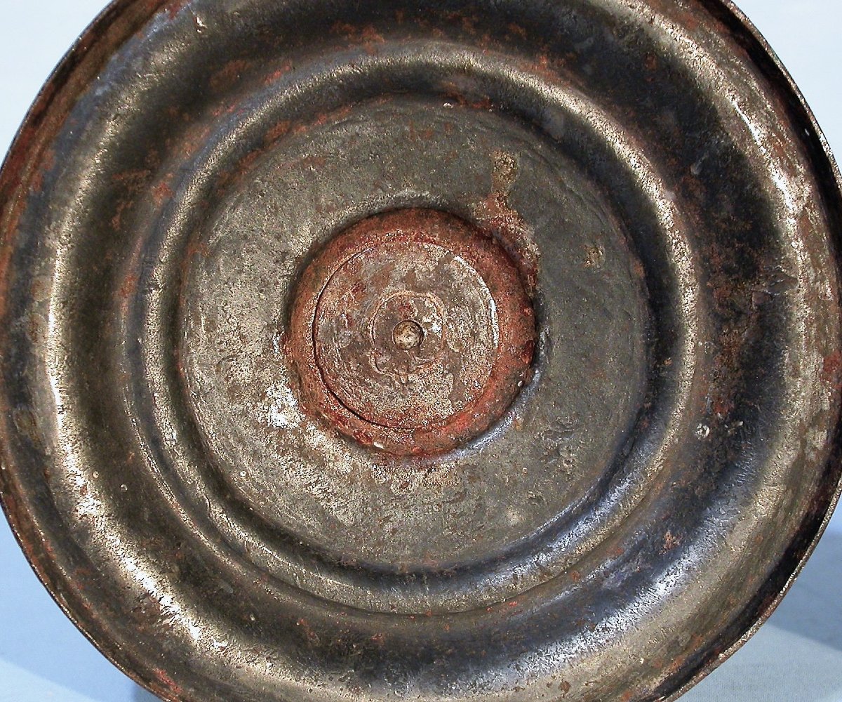 RARE PAIRE DE FLAMBEAUX EN FONTE DE FER, FIN DU XVIII ème s-photo-3