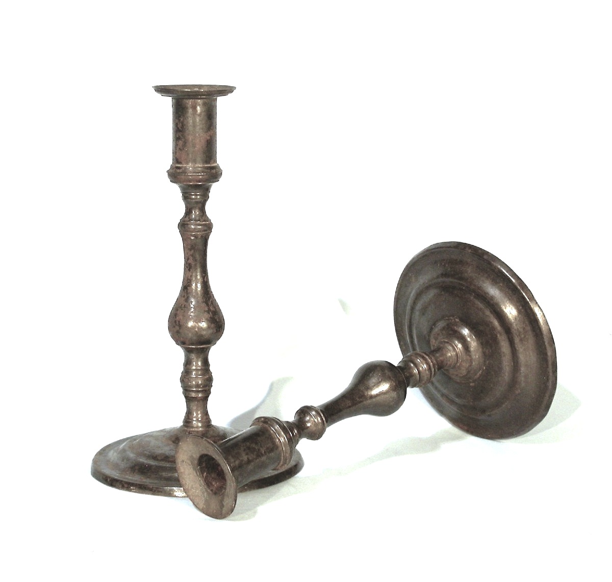 Rare Pair Of Cast Iron Candlesticks, Late 18th Century-photo-5